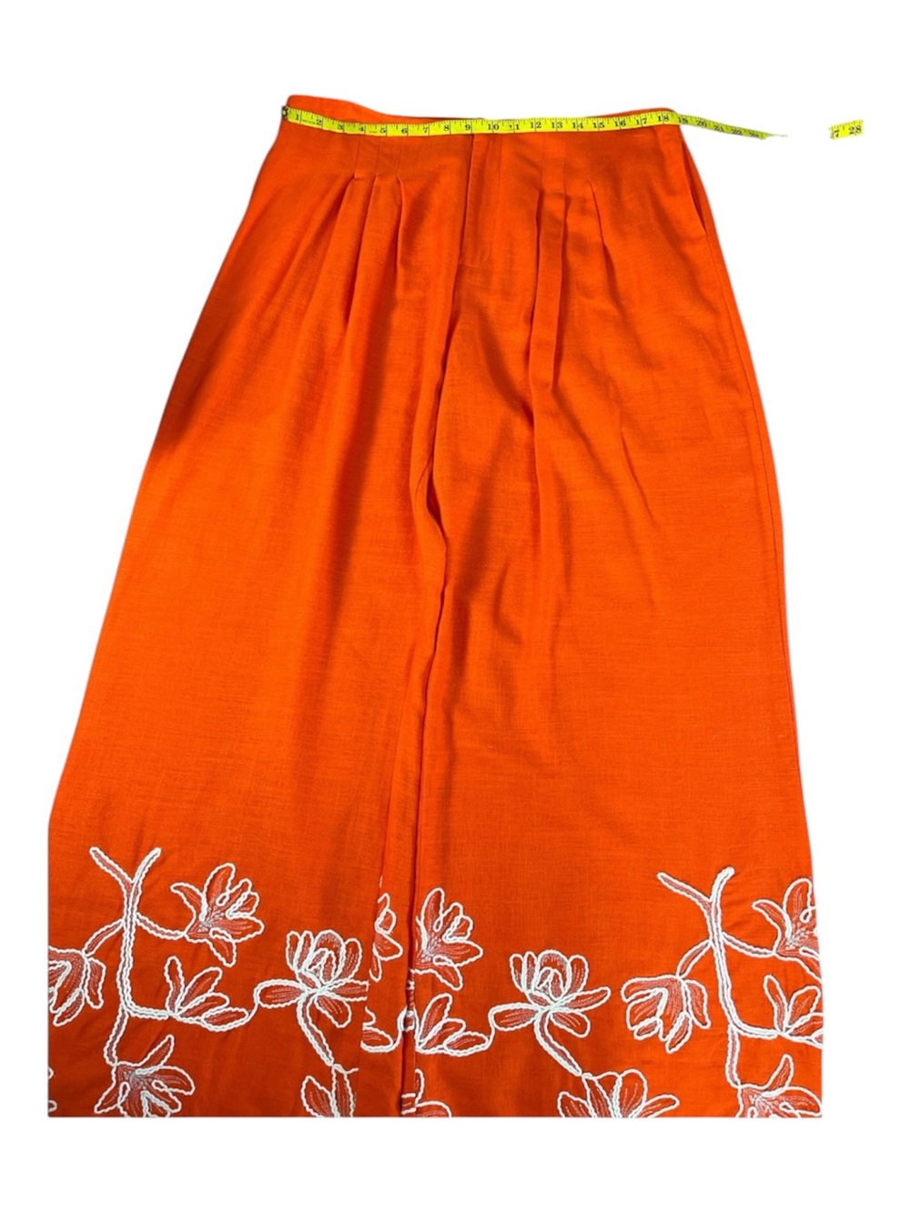NWT Alex Marie Orange Linen Blend Embroidered Wide Leg Pants Size 18 MSRP 139 - Picture 8 of 8